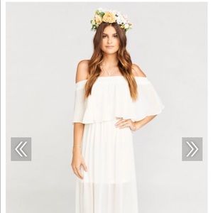 Show Me Your Mumu off the shoulder white max dress